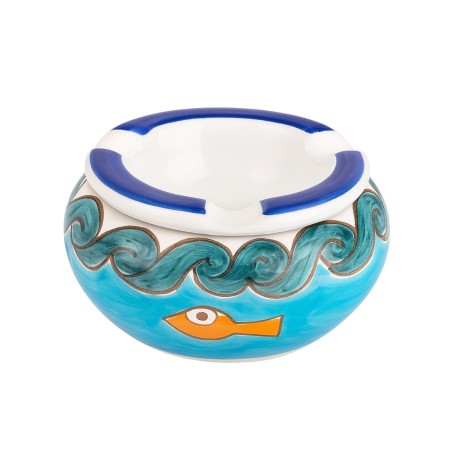 Sicilian Handmade ceramic Windproof Ashtray Gadir de simone pottery Sicilian Handmade ceramic Windproof Ashtray Gadir de simone pottery